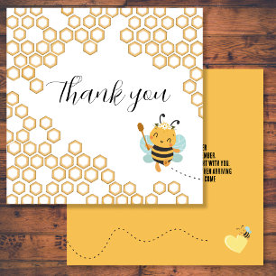 Carte De Remerciements Carré mère bébé Bumblebee nid d'abeilles Baby show