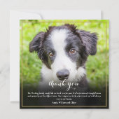Carte De Remerciements Carré photo de la perte de l'animal (Devant)