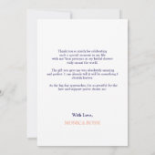 Carte De Remerciements Carreaux bleus Citron Grazie Mille Fête des mariée (Dos)