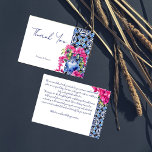 Carte De Remerciements Carrelage bleu Bougainvillea mariage élégant<br><div class="desc">Carrelage bleu et Bougainvilliers dans un vase en céramique bleue écriture manuscrite élégant mariage méditerranéen français méditerranéen</div>