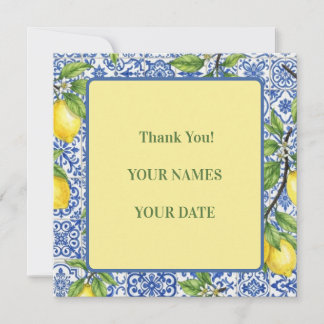 Carte De Remerciements Carrelage sicilien et mariage au citron