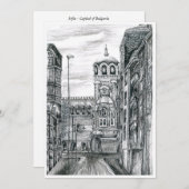 Carte De Remerciements Carte, capitale de Sofia en Bulgarie (Devant / Derrière)