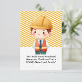 Carte De Remerciements "Carte de remerciements à thème de construction - (Debout devant)