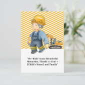 Carte De Remerciements "Carte de remerciements à thème de construction - (Debout devant)