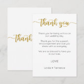 Carte de remerciements, Carte de remerciements de  (Devant / Derrière)