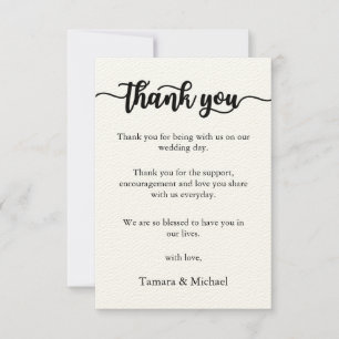 Carte de remerciements, Carte de remerciements de 