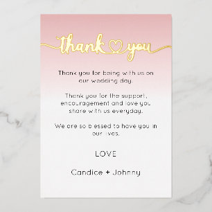 Carte de remerciements, Carte de remerciements de 