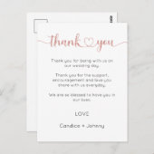 Carte de remerciements, Carte de remerciements de  (Devant / Derrière)