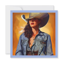 Cartes-Nota-Blank-Cowgirl-Thank You (set 10)