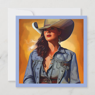 Carte De Remerciements Cartes-Nota-Blank-Cowgirl-Thank You (set 10)