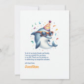 Carte De Remerciements Carton d'anniversaire 1 an thème dauphin Wild One (Dos)