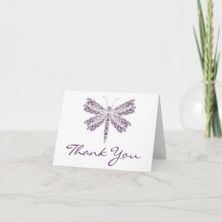 Carte De Remerciements Carton de notes en dentelle violette et blanche