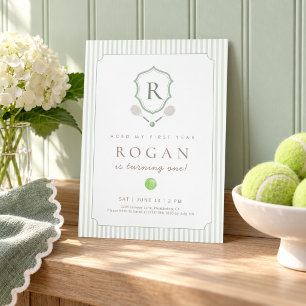 Carte De Remerciements Carton d'invitation 1er anniversaire Sage Green Pr
