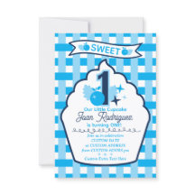 Carton d'invitation photo Sweet One plat avec reme
