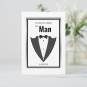 Carte De Remerciements Carton d'invitation smoking et nœud papillon noir (Debout devant)