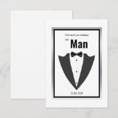 Carte De Remerciements Carton d'invitation smoking et nœud papillon noir (Devant / Derrière)