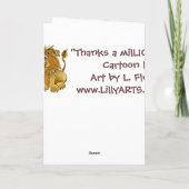 Carte De Remerciements Cartoon Lion Grey Card (Dos)