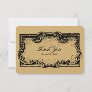 Carte De Remerciements Cartouche de style baroque rococo