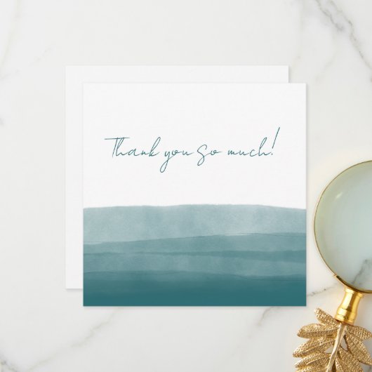 Carte De Remerciements Casal Watercolor Abstract (Devant/Arrière en situation)