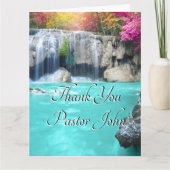 Carte De Remerciements Cascade bleue verte Sunrise Pastor Appréciation (Devant)