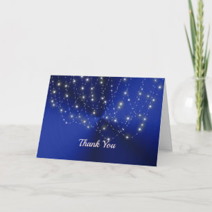 Carte De Remerciements Cascade d'étoile bleu de minuit
