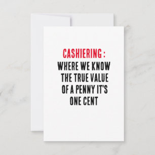 Carte De Remerciements Cashering Où nous connaissons la valeur réelle d'u