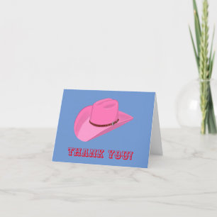 Carte De Remerciements Casquette de cowgirl rose