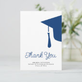 Carte De Remerciements Casquette de graduation de script simple personnal (Debout devant)