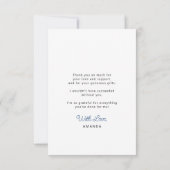 Carte De Remerciements Casquette de graduation de script simple personnal (Dos)