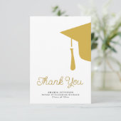 Carte De Remerciements Casquette de graduation de script simple personnal (Debout devant)