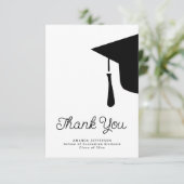 Carte De Remerciements Casquette de graduation de script simple personnal (Debout devant)