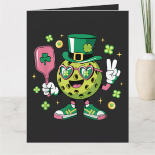 Carte De Remerciements Casquette de Pickleball Chanceuse Trèfle Irlandais