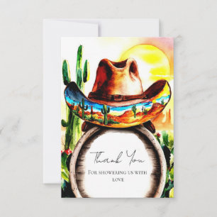 Carte De Remerciements Casquette magique de l'Ouest Baby shower Cowboy