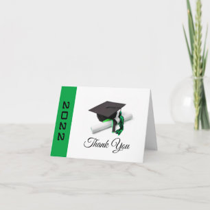 Carte De Remerciements Casquette noire et verte et Tassel