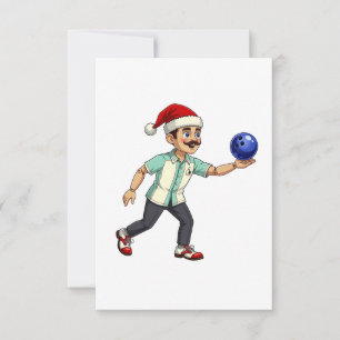 Carte De Remerciements Casse-Noisette Bowling Noël Sports Fêtes Xmas