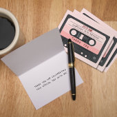 Carte De Remerciements Cassette Bande rose Retro Anniversaire