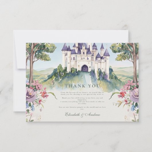 Carte De Remerciements Castlecore Fairytale Garden Mariage (Devant)