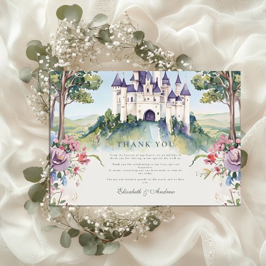 Carte De Remerciements Castlecore Fairytale Garden Mariage