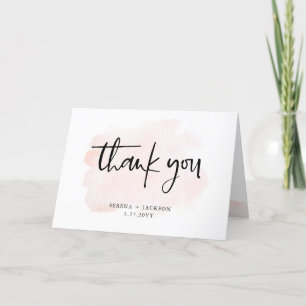 Carte De Remerciements Casual Script Mariage minimaliste de vidage