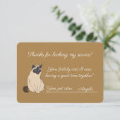 Carte De Remerciements Cat/Pet Sitter (Debout devant)