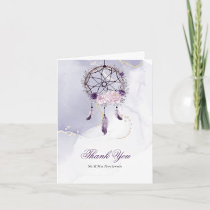 Carte De Remerciements Catcher de rêve violet de BOHO
