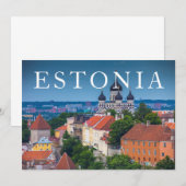 Carte De Remerciements Cathédrale et Cityscape| Estonie (Devant / Derrière)