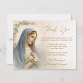 Carte De Remerciements Catholic Funeral Memorial Blessed Virgin Mary  (Devant)
