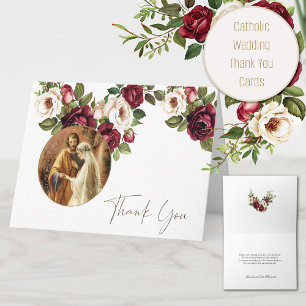 Carte De Remerciements Catholic Roses Mariage Mary & Joseph
