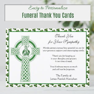 Carte De Remerciements Catholique Condolence Irlandaise St Patrick Shamro