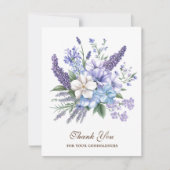 Carte De Remerciements Catholique Funéraire Floral Crucifix (Devant)