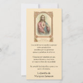 Carte De Remerciements Catholique Jésus Condolence funéraire Espagnol (Devant)
