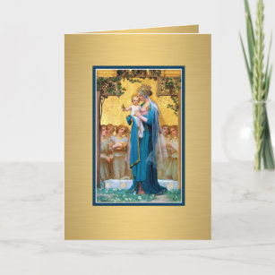 Carte De Remerciements Catholique religieuse bénie de Vierge Marie Jésus