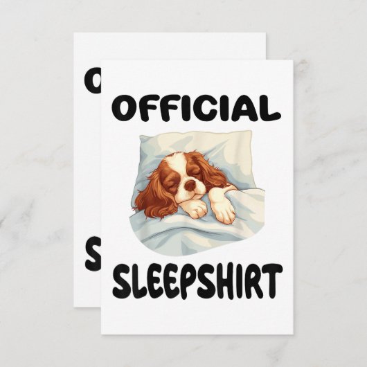 Carte De Remerciements Cavalier King Charles Spaniel Chien Dormir officie (Devant / Derrière)