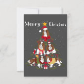 Carte De Remerciements Cavalier King Charles Spaniel Tree Xmas (Devant)